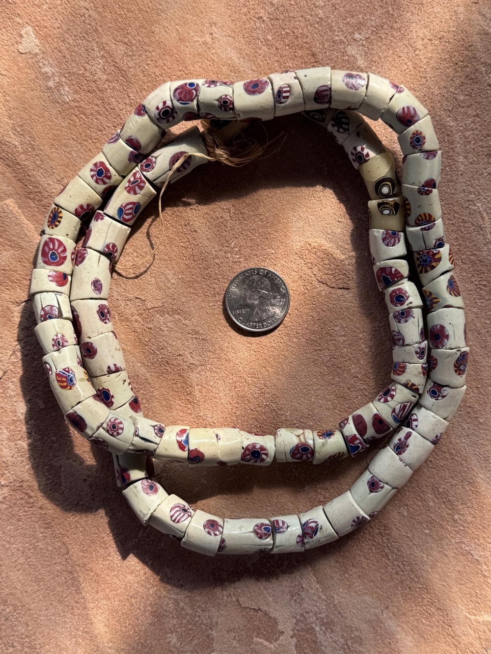Antique Venetian Millefiori African Trade Beads Vintage Mosaic Beads
